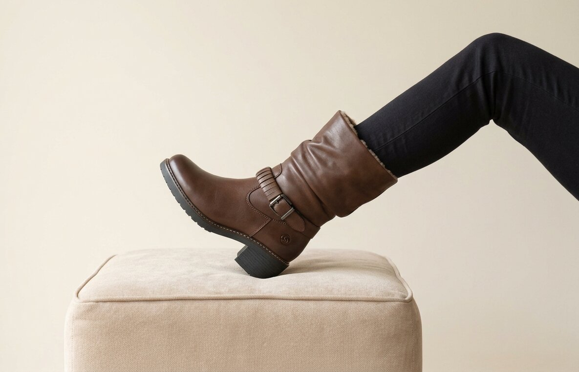 Коричневые сапоги-казаки Remonte